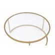 ACME Shanish 2-Piece Round Faux Marble Top Coffee Table Set in Gold and Clear