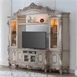 ACME Gorsedd Wooden Hutch with Glass Doors in Golden Ivory