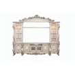 ACME Gorsedd Wooden Hutch with Glass Doors in Golden Ivory