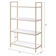 ACME Furniture Ottey 4-Shelf Rectangular Wood & Metal Bookshelf in White/Gold