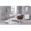 ACME Furniture Ottey 4-Shelf Rectangular Wood & Metal Bookshelf in White/Gold