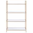 ACME Furniture Ottey 4-Shelf Rectangular Wood & Metal Bookshelf in White/Gold