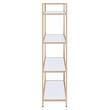 ACME Furniture Ottey 4-Shelf Rectangular Wood & Metal Bookshelf in White/Gold