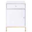 ACME Ottey Engineered Wood 1-Drawer Cabinet in White High Gloss and Gold