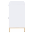 ACME Ottey Engineered Wood 1-Drawer Cabinet in White High Gloss and Gold
