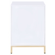 ACME Ottey Engineered Wood 1-Drawer Cabinet in White High Gloss and Gold