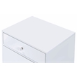 ACME Ottey Engineered Wood 1-Drawer Cabinet in White High Gloss and Gold