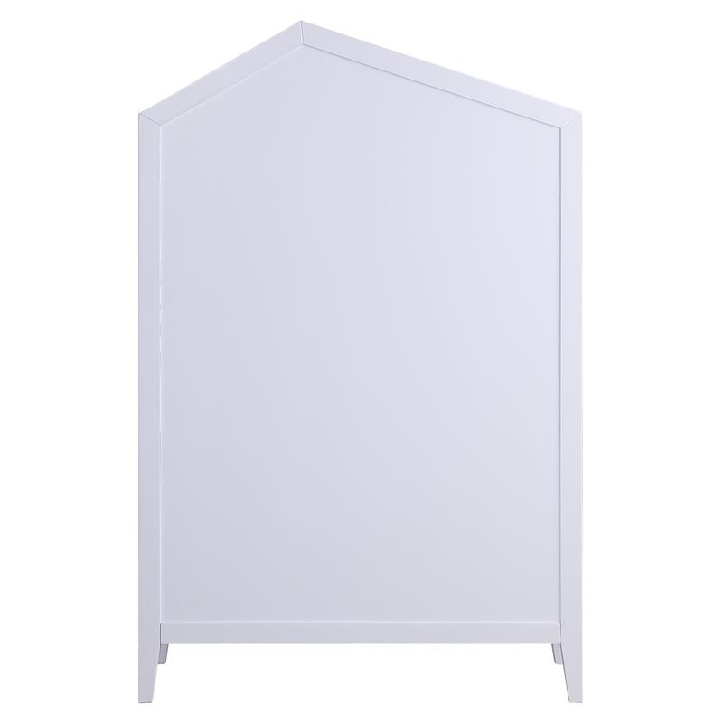 ACME Furniture Doll Cottage 3-Shelf Farmhouse Wood Bookcase in White and Pink