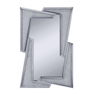acme furniture noralie wall decor in mirrored and faux diamonds