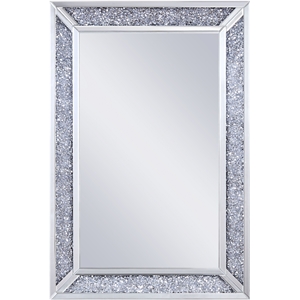 acme furniture noralie wall decor in mirrored and faux diamonds