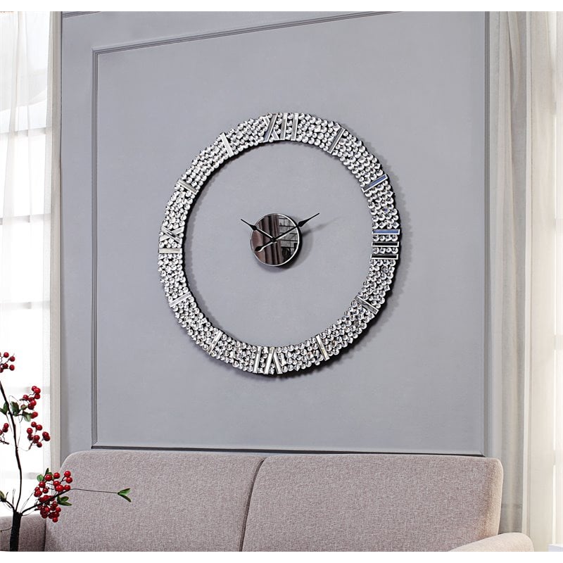 Acme Kachina Wall Clock in Mirrored and Faux Gem