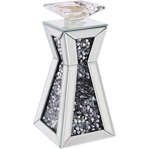 Acme Nowles Accent Candleholder in Mirrored and Faux Stones