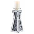 ACME Noralie Glass Accent Candleholder in Mirrored and Faux Diamonds (Set of 2)
