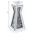ACME Noralie Glass Accent Candleholder in Mirrored and Faux Diamonds (Set of 2)