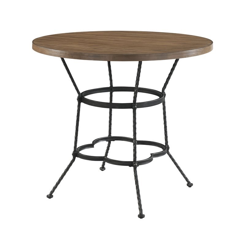 Acme Qamar Counter Height Set in Walnut and Antique Black