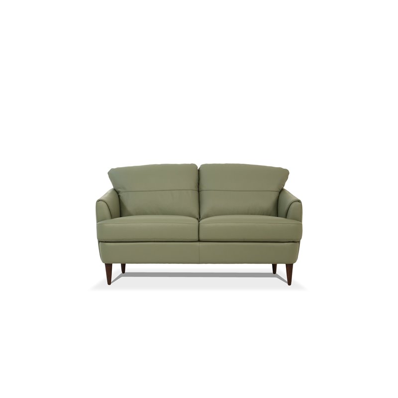 ACME Tacoma Leather Loveseat in Moss Green