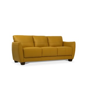 acme valeria leather sofa in mustard