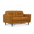 ACME Radwan Tufted Leather Loveseat in Caramel