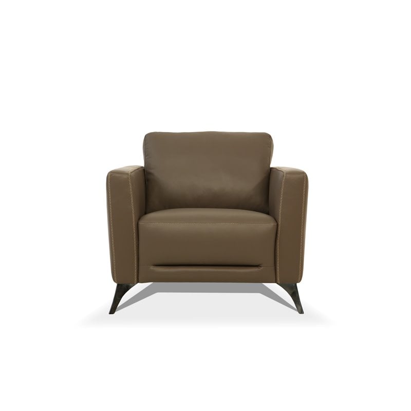 ACME Malaga Leather Accent Chair in Espresso