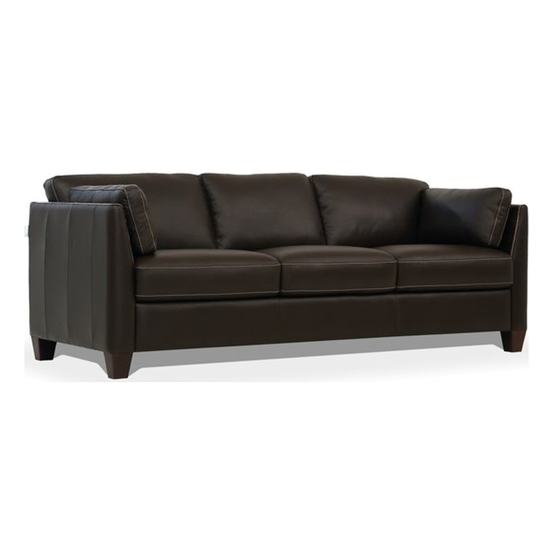 ACME Matias Leather Sofa in Chocolate