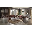 ACME Brancaster Leather Loveseat in Retro Brown and Gray
