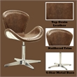 ACME Brancaster Leather Upholstery Accent Chair in Retro Brown and Aluminum