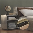 ACME Brancaster Nightstand with Nailhead Trim in Gray
