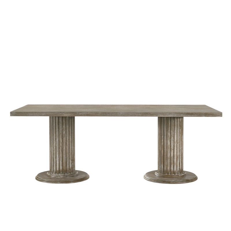 ACME Gabrian Rectangular Wooden Dining Table in Reclaimed Gray