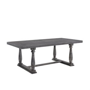 acme bernard dining table in weathered gray oak