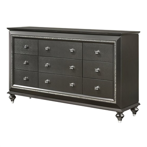 acme kaitlyn dresser in metallic gray