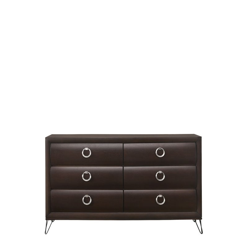 ACME Tablita 6-Drawer Wooden Dresser in Dark Merlot