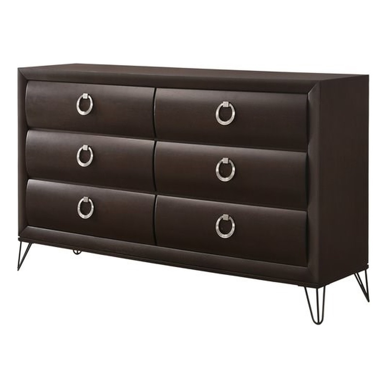 ACME Tablita 6-Drawer Wooden Dresser in Dark Merlot