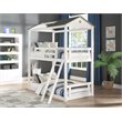 ACME Nadine Cottage Twin over Twin Bunk Bed in Weathered White & Gray