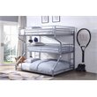 ACME Caius II Metal Frame Triple Bunk Bed in Silver