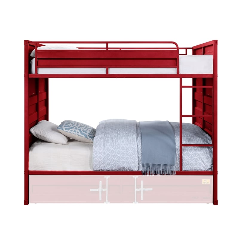 ACME Cargo Full over Full Bunk Bed in Red