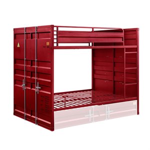 acme cargo full over full bunk bed in red