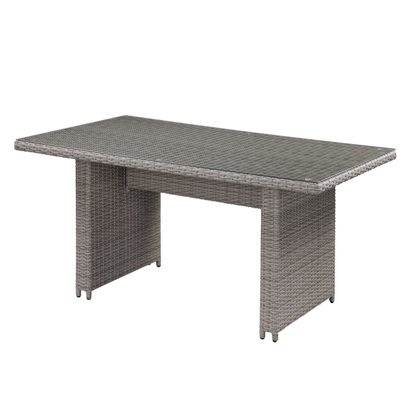 ACME Tahan 4 Piece Wicker Patio Sofa Set in Gray