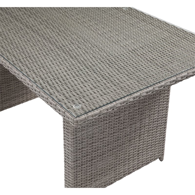 ACME Tahan 4 Piece Wicker Patio Sofa Set in Gray