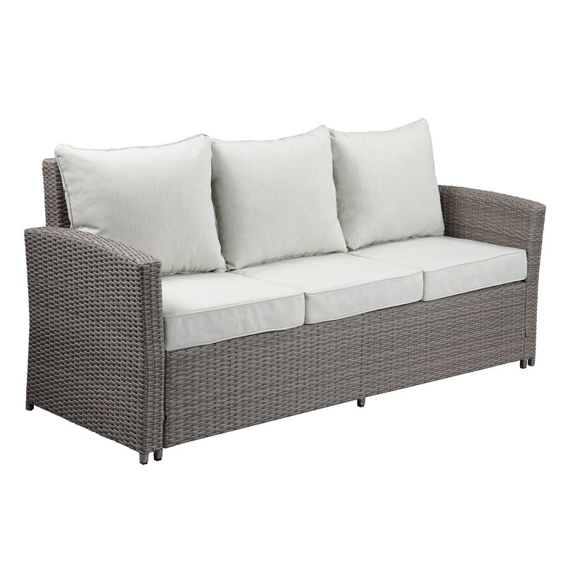 ACME Tahan 4 Piece Wicker Patio Sofa Set in Gray