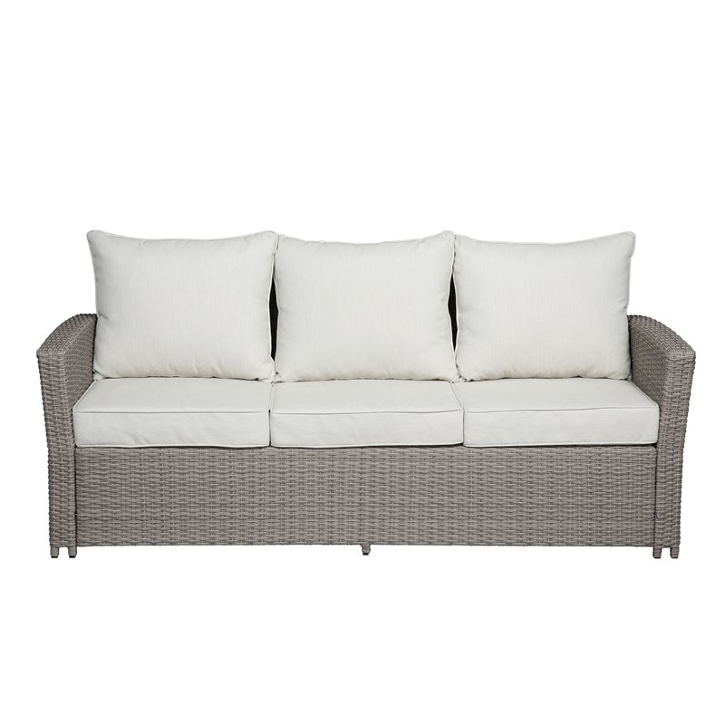 ACME Tahan 4 Piece Wicker Patio Sofa Set in Gray