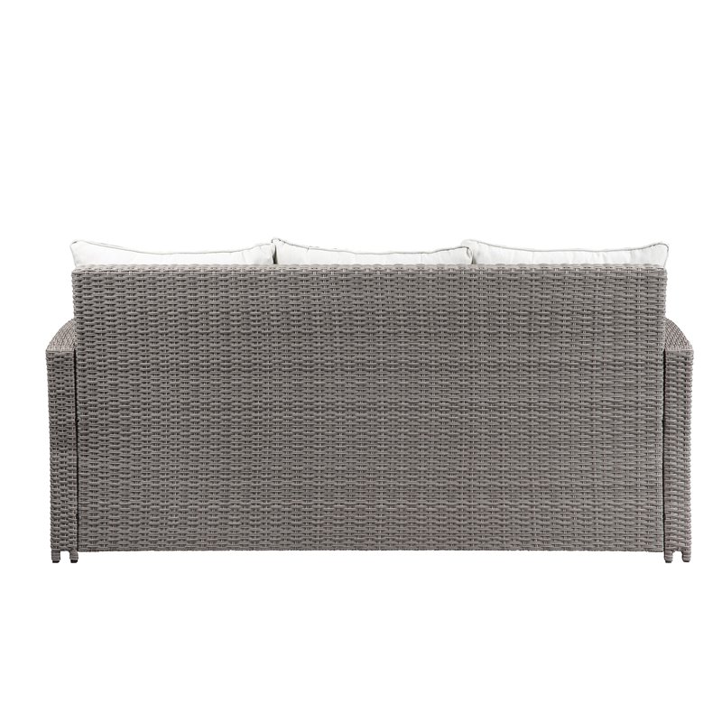 ACME Tahan 4 Piece Wicker Patio Sofa Set in Gray