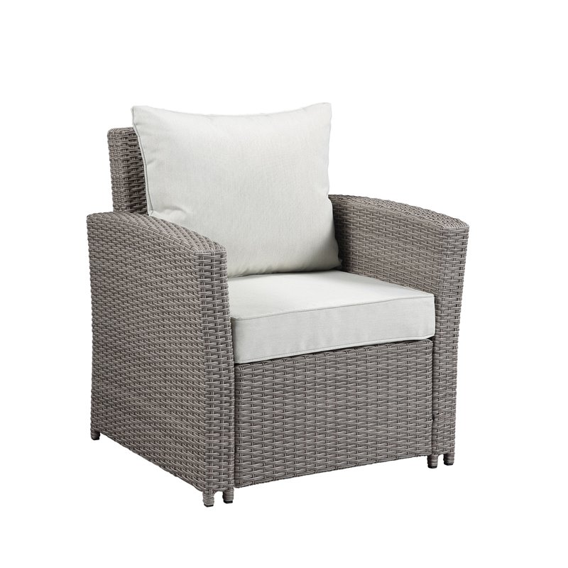 ACME Tahan 4 Piece Wicker Patio Sofa Set in Gray