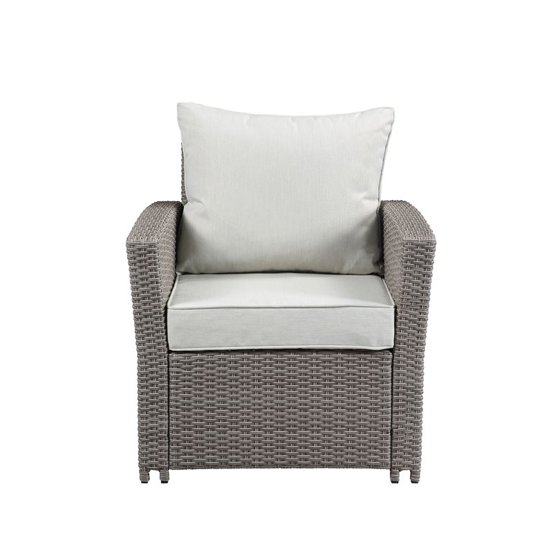 ACME Tahan 4 Piece Wicker Patio Sofa Set in Gray