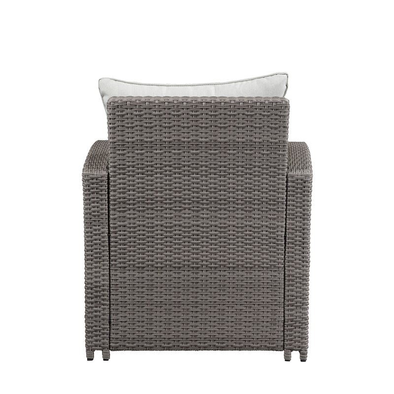 ACME Tahan 4 Piece Wicker Patio Sofa Set in Gray