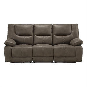 ACME Harumi Fabric Horizontal Tufted Power Reclining Sofa in Gray