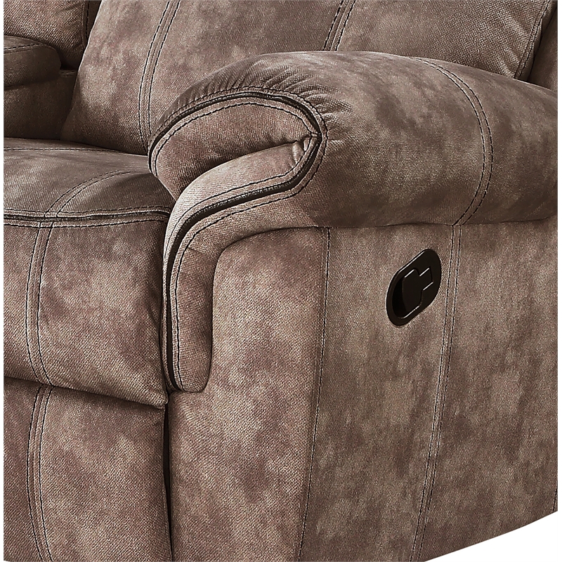 ACME Zubaida Reclining Loveseat with USB Dock and Console in Chocolate Velvet