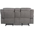 ACME Zubaida Reclining Loveseat with USB Dock and Console in 2-Tone Gray Velvet