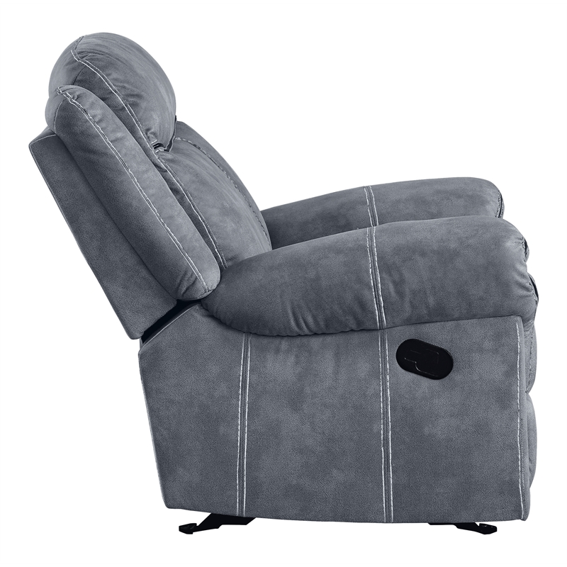 ACME Zubaida Reclining Loveseat with USB Dock and Console in 2-Tone Gray Velvet