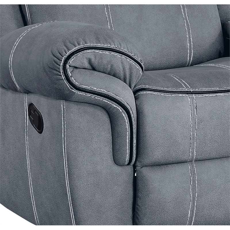 ACME Zubaida Reclining Loveseat with USB Dock and Console in 2-Tone Gray Velvet