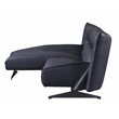 ACME Maeko Top Grain Leather Upholstered Armless Sectional Sofa in Dark Gray